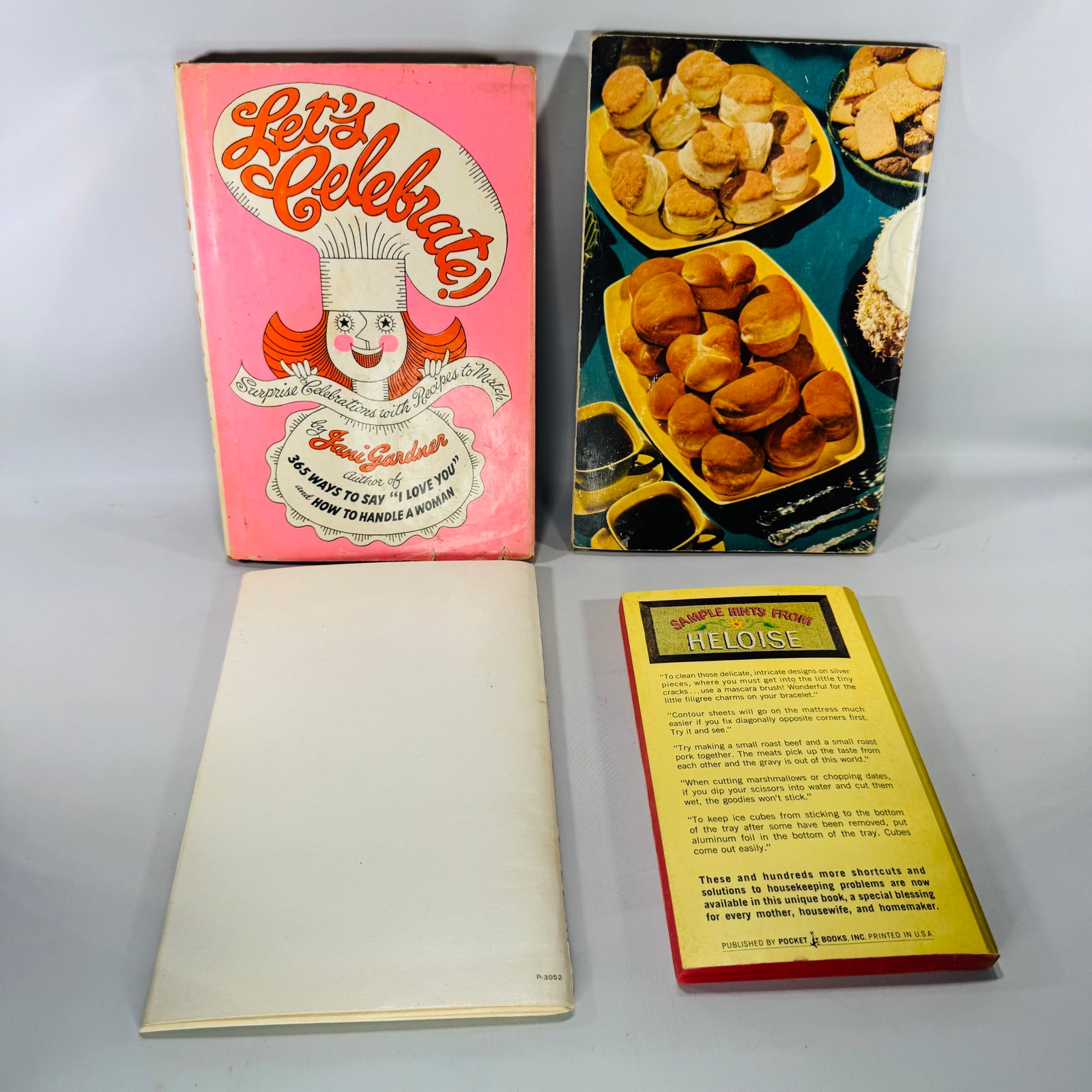 Vintage Cookbook Bundle (4 Books) — Heloise, Pillsbury, Prevention, Jani Gardner (1960s–1980) | Baking + Homemaking, Vintage Cookbooks