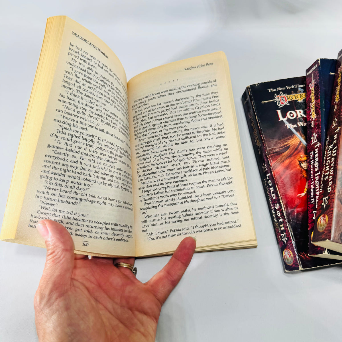 Dragonlance Warriors Paperback Bundle Volumes 4 to 7 TSR Fantasy Books Theros Ironfeld Lord Soth Knights of the Rose Wayward Knights