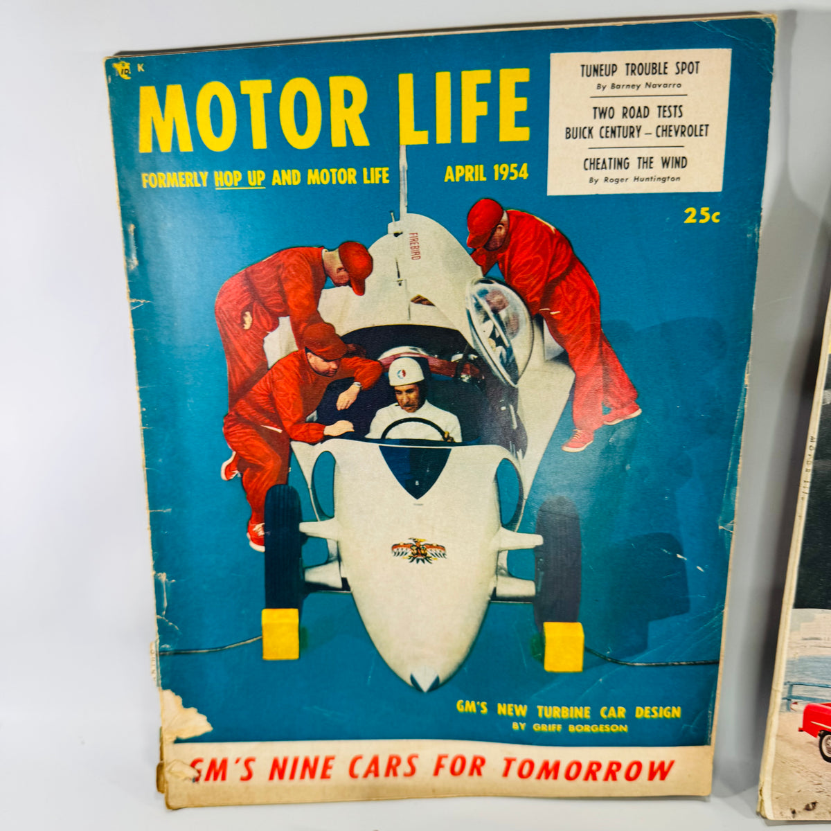 Vintage Motor Life Magazine Lot of 3 — April 1954, Oct 1955, Feb 1961 | Road Tests, Concept Cars, Racing Coverage, Automotive Magazine