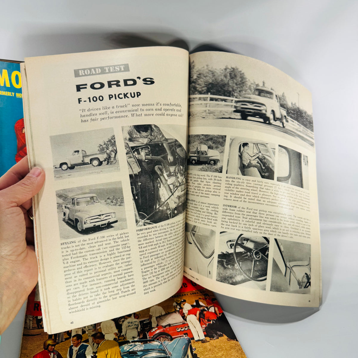 Vintage Motor Life Magazine Lot of 3 — April 1954, Oct 1955, Feb 1961 | Road Tests, Concept Cars, Racing Coverage, Automotive Magazine