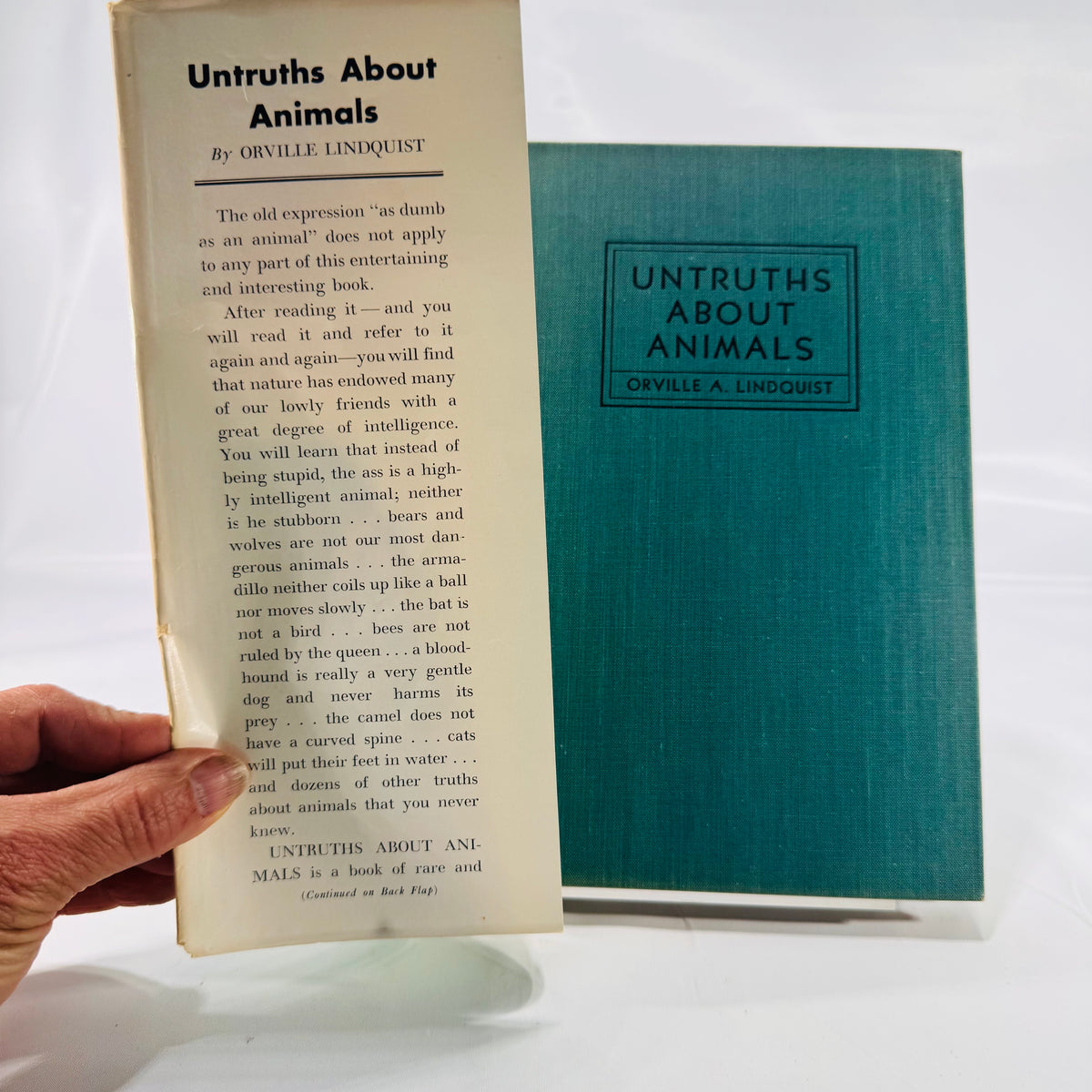 Untruths About Animals 1950 Hardcover Dust Jacket Orville Lindquist Vintage Animal Fallacies Book