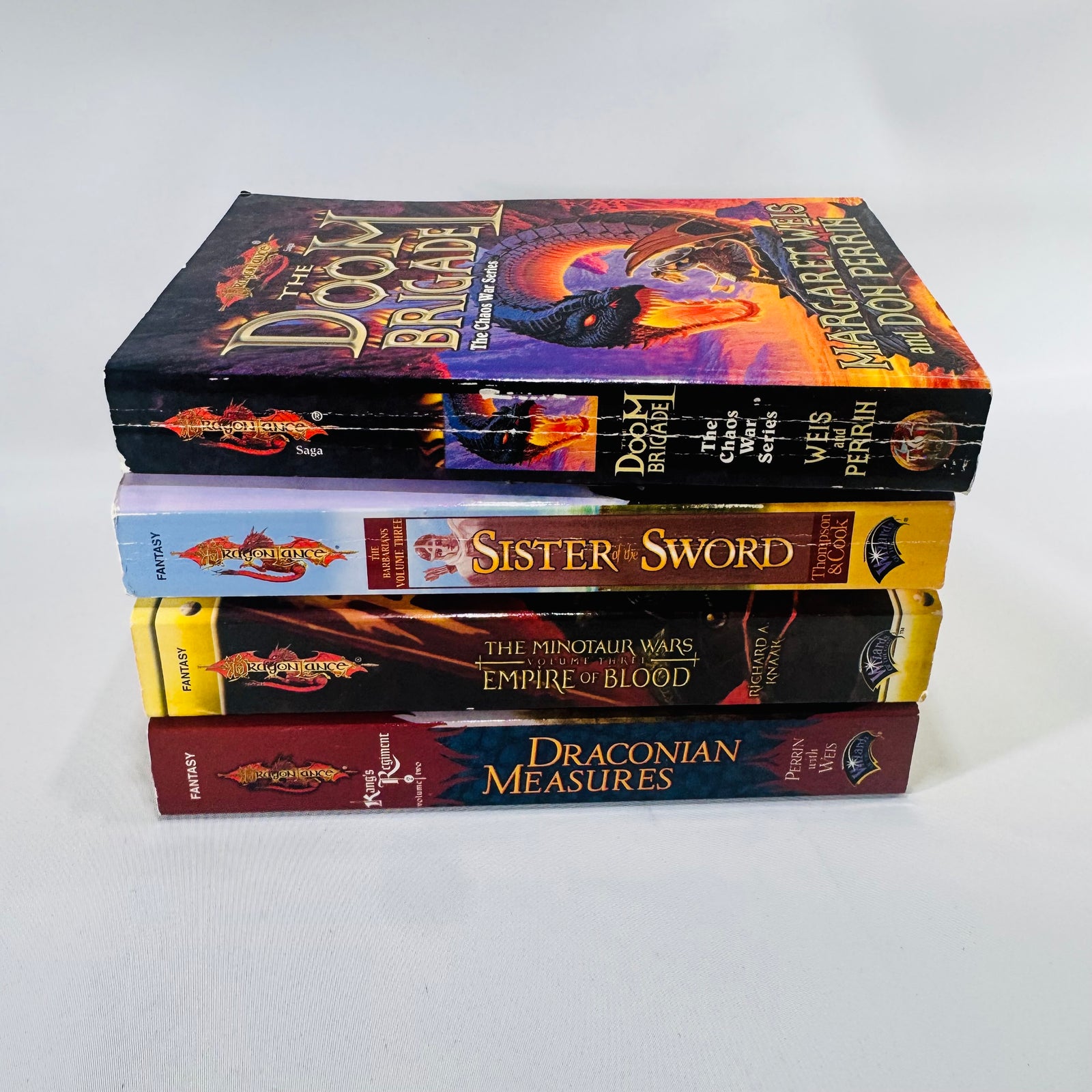 Dragonlance Paperback Book Bundle of 4 Doom Brigade Draconian Measures Empire of Blood Sister of the Sword