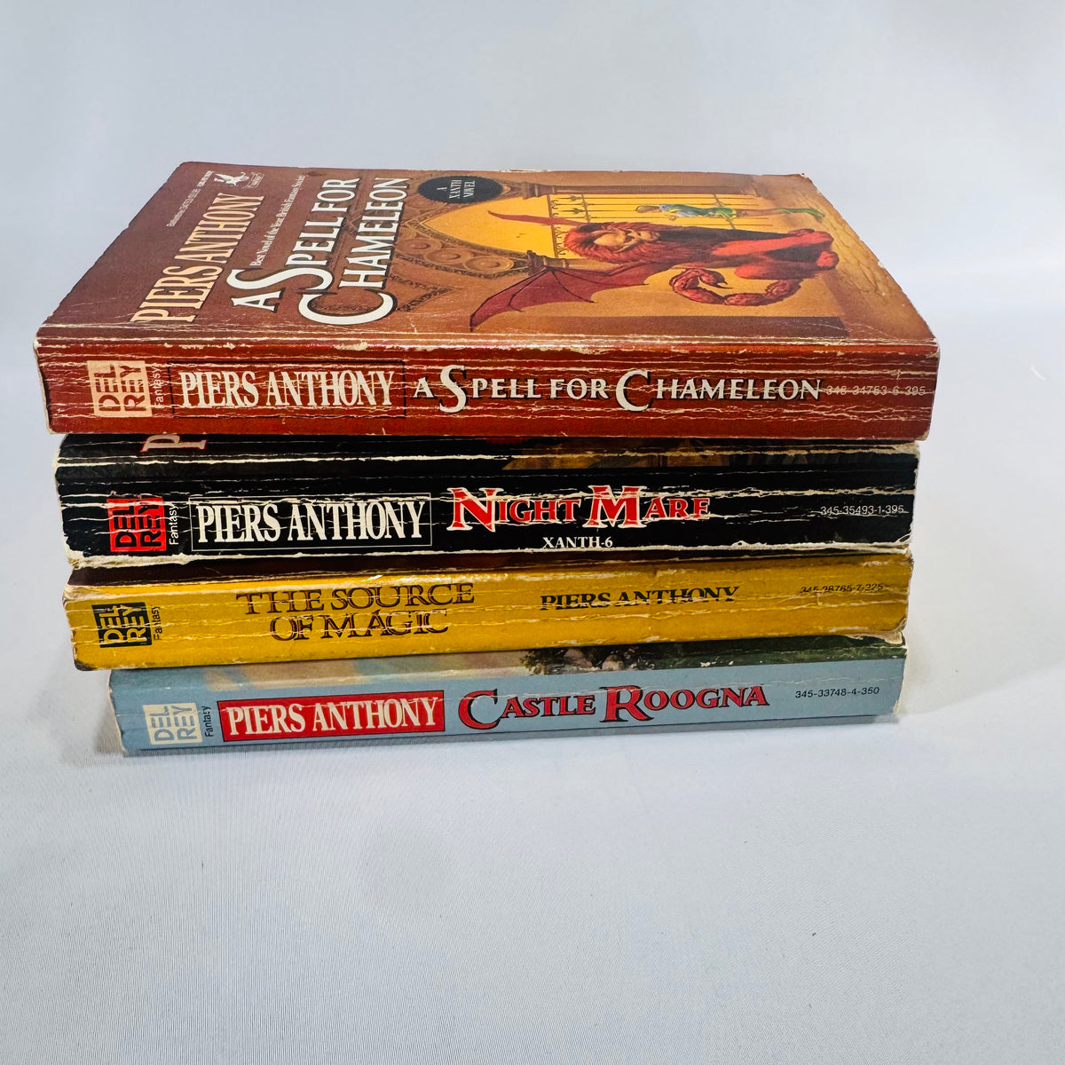 Piers Anthony Xanth Paperback Bundle of 4 A Spell for Chameleon Source of Magic Castle Roogna Night Mare