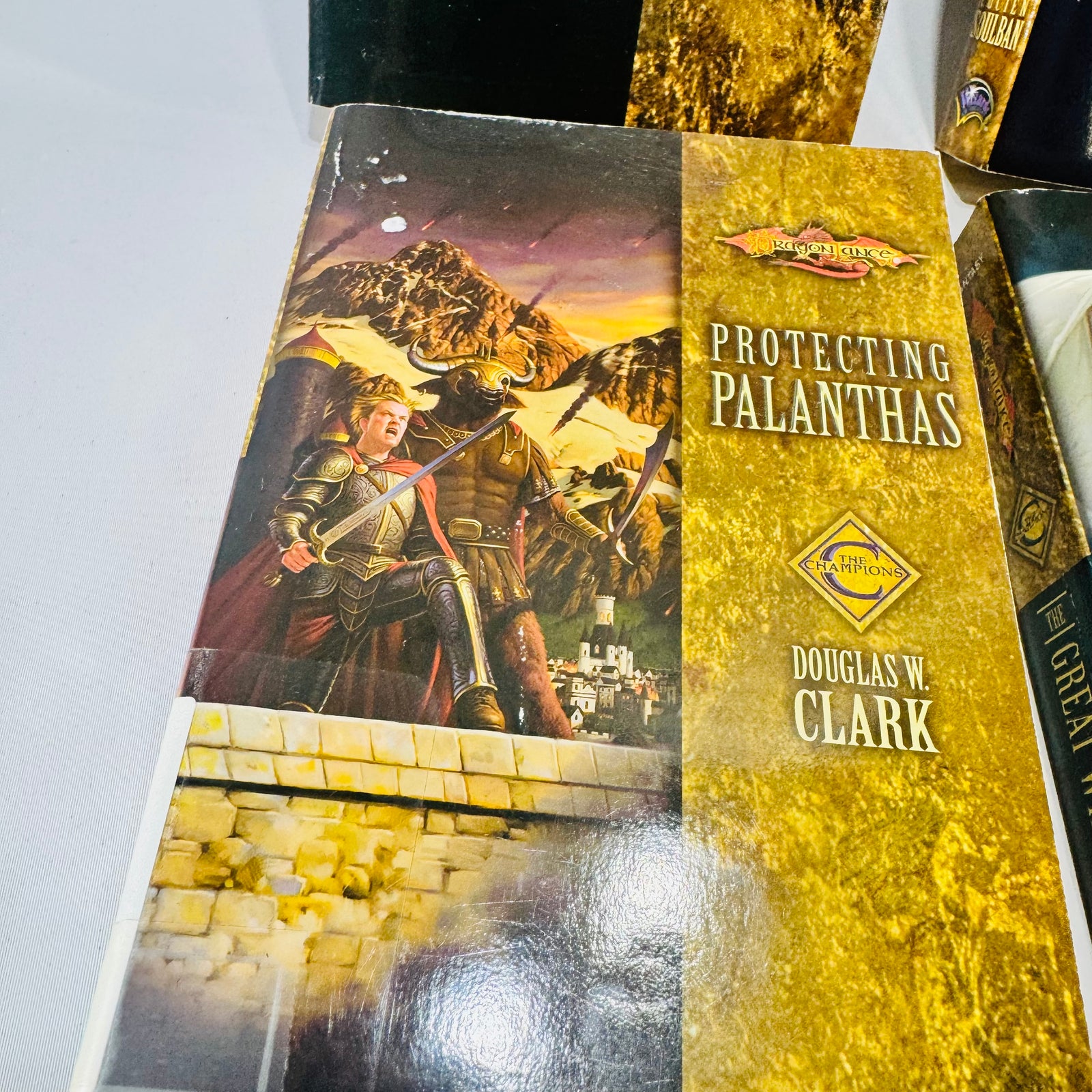 Dragonlance Champions Paperback Bundle of 4 Saving Solace Alien Sea Great White Wyrm Protecting Palanthas Wizards of the Coast