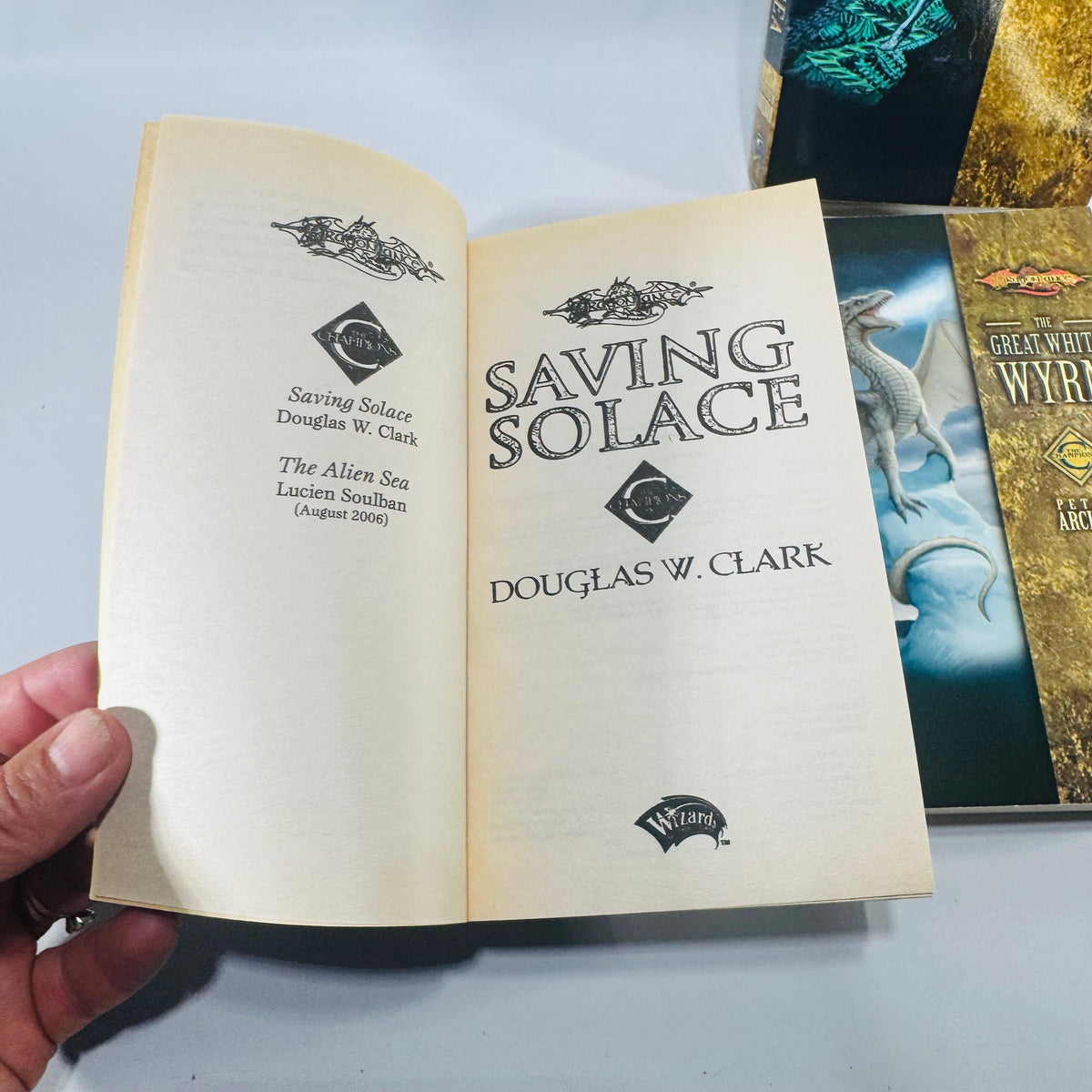 Dragonlance Champions Paperback Bundle of 4 Saving Solace Alien Sea Great White Wyrm Protecting Palanthas Wizards of the Coast