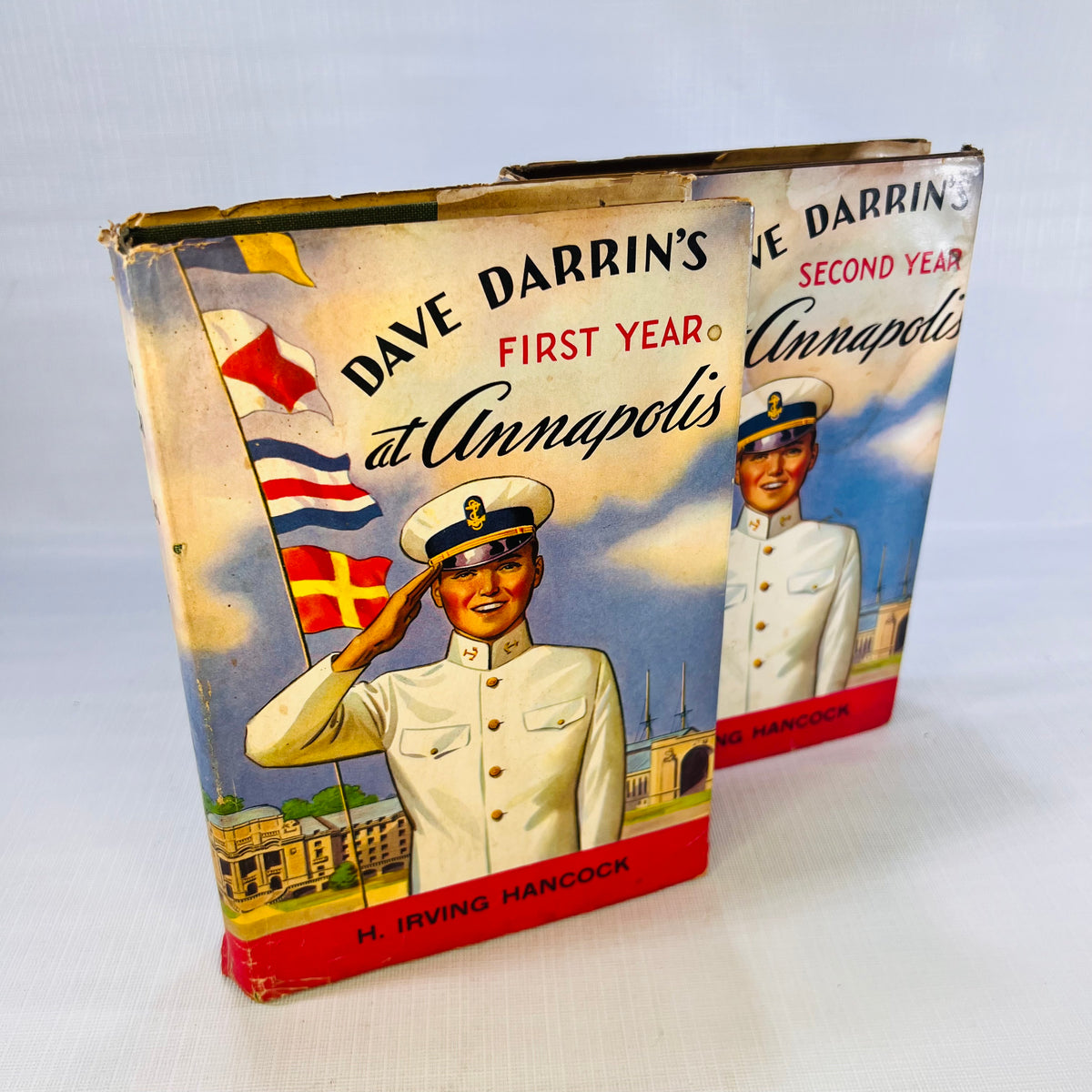 Dave Darrin's First (1910) &amp; Second (1911) Year at Annapolis by H. Irving Hancock The Saalfield Publishing Company