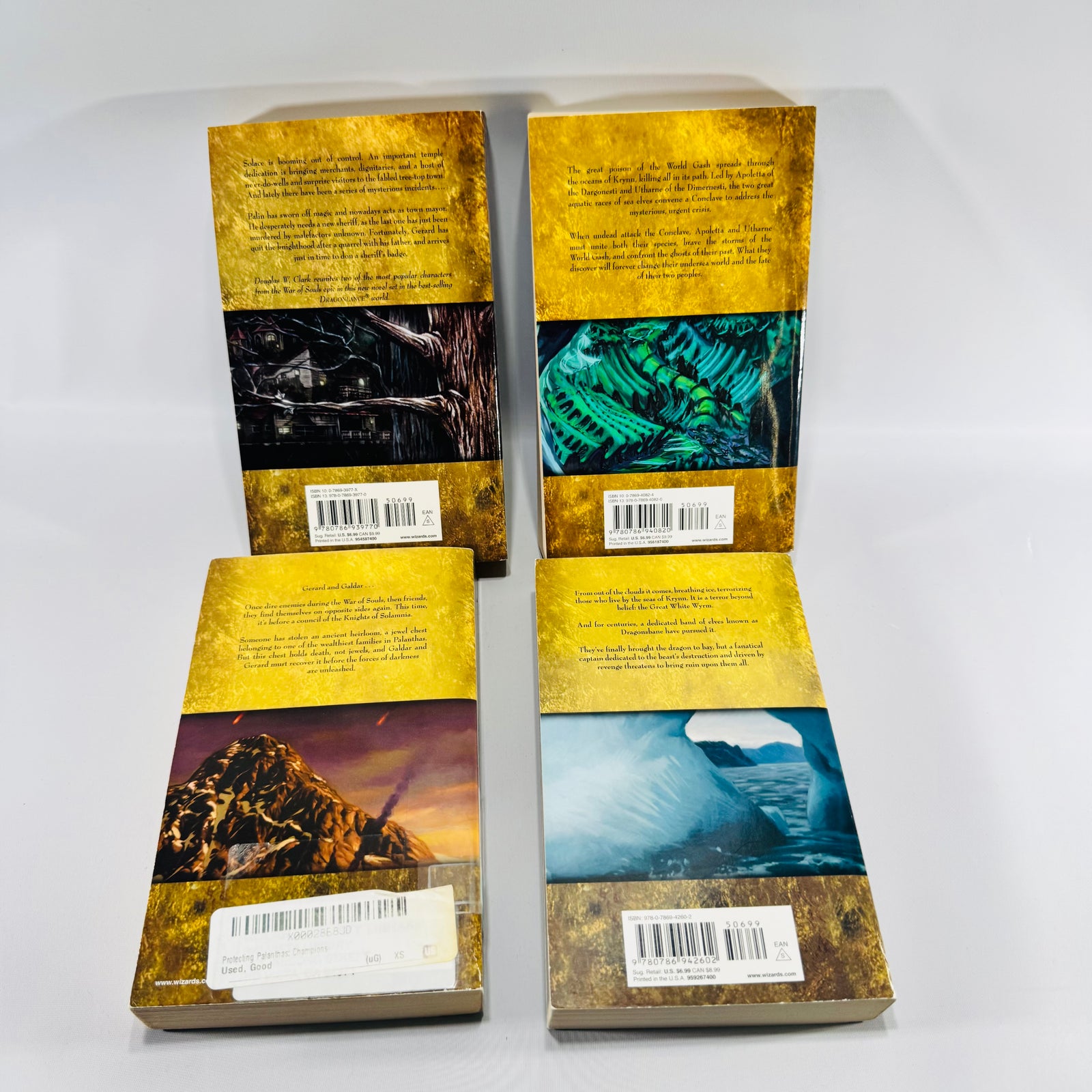 Dragonlance Champions Paperback Bundle of 4 Saving Solace Alien Sea Great White Wyrm Protecting Palanthas Wizards of the Coast