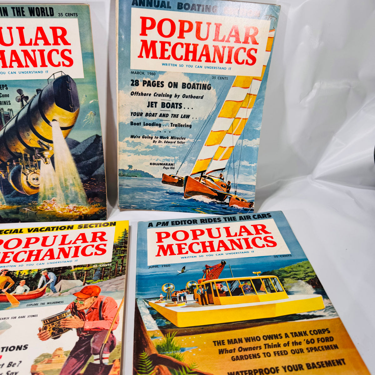 Lot of Six Popular Mechanics Magazines Jan–Jun 1960, Vintage DIY & Science Issues