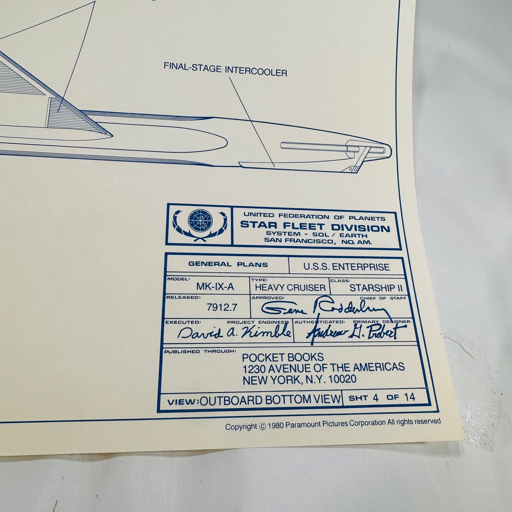 14 Official Blueprints Star Trek The Motion Picture Rendered by David Kimble 1980  Wallaby