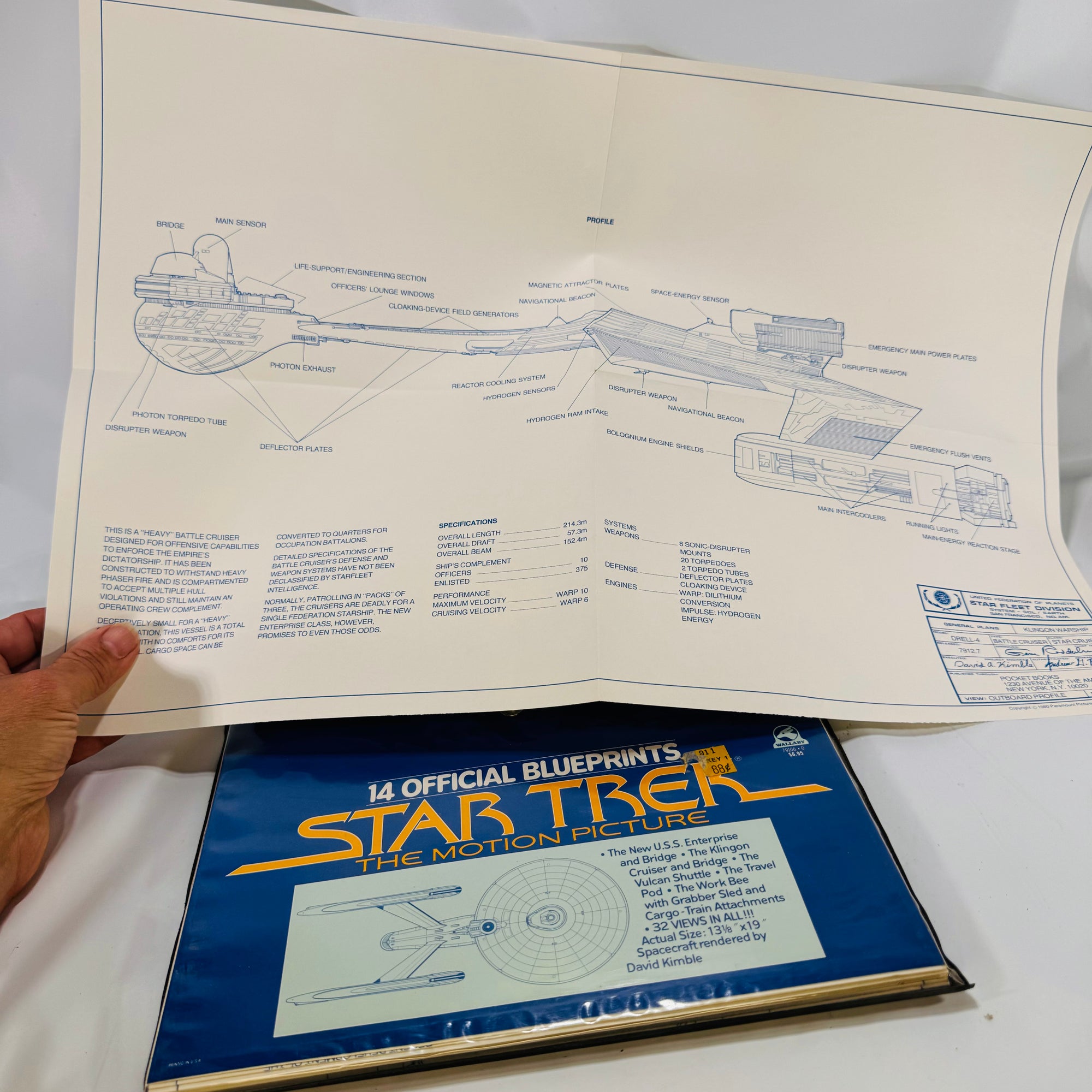 14 Official Blueprints Star Trek The Motion Picture Rendered by David Kimble 1980  Wallaby