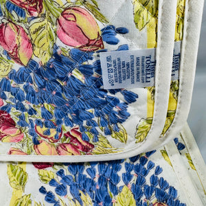 Set of 6 Tissus Toselli Placemats 17x11 Made in France | Quilted Cotton Rose Lavande Floral Provencal | Roses & Lavender Cottage Table Linens