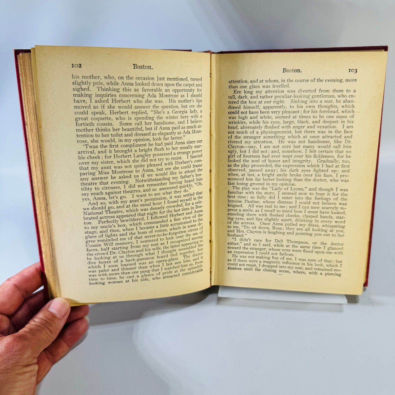 Vintage Meadow Brook by Mary Jane Holmes Decorative Red Hardcover W. B. Conkey 295 Pages Antique Novel