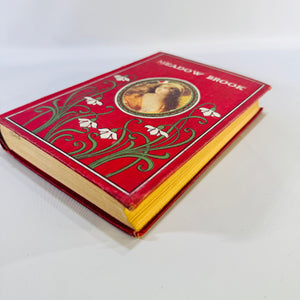 Vintage Meadow Brook by Mary Jane Holmes Decorative Red Hardcover W. B. Conkey 295 Pages Antique Novel