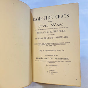 Campfire Chats of the Civil War by Washington Davis 1889 B.B. Russell