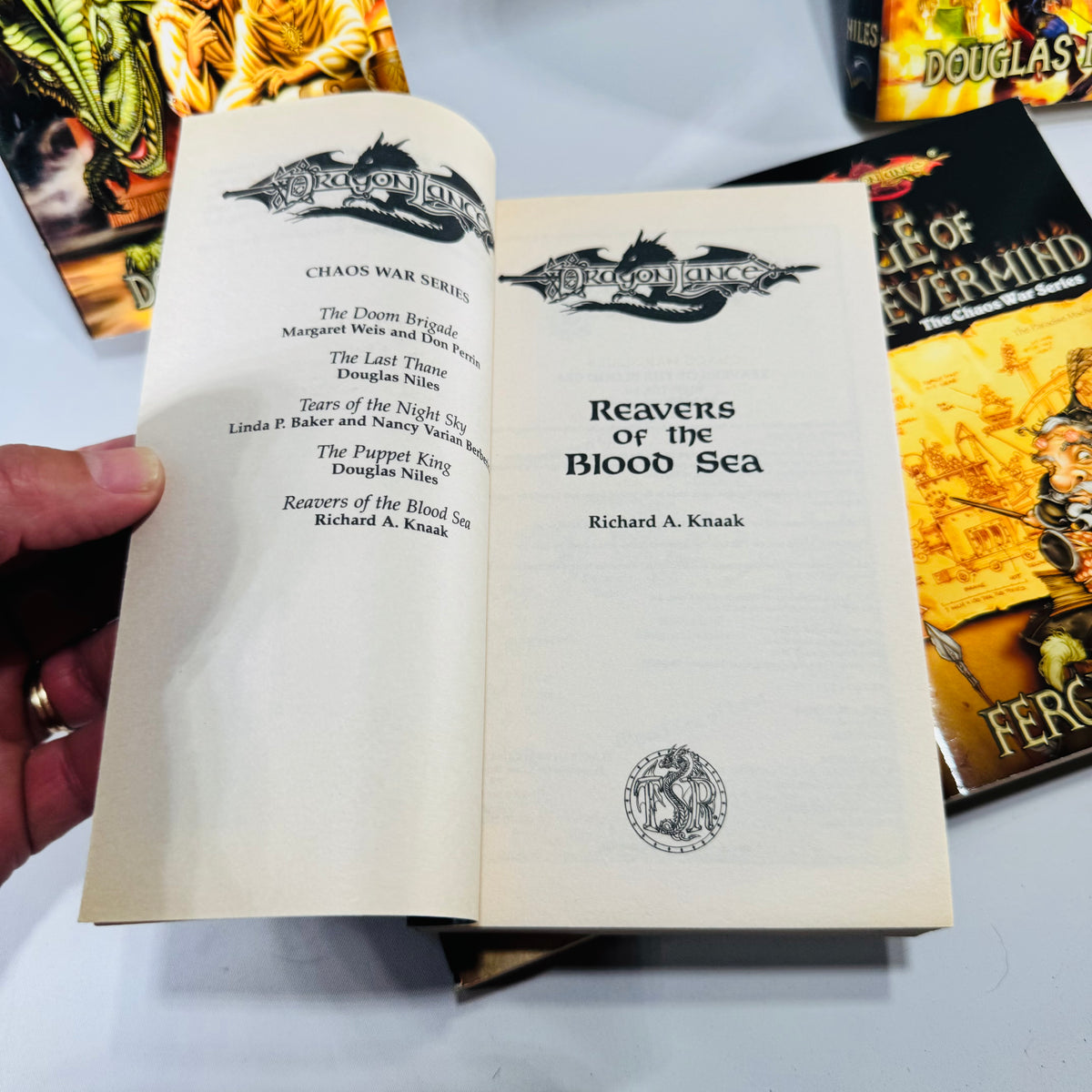Dragonlance Chaos War Series Paperback Bundle of 5 Douglas Niles Richard A Knaak TSR Wizards of the Coast Fantasy Novels