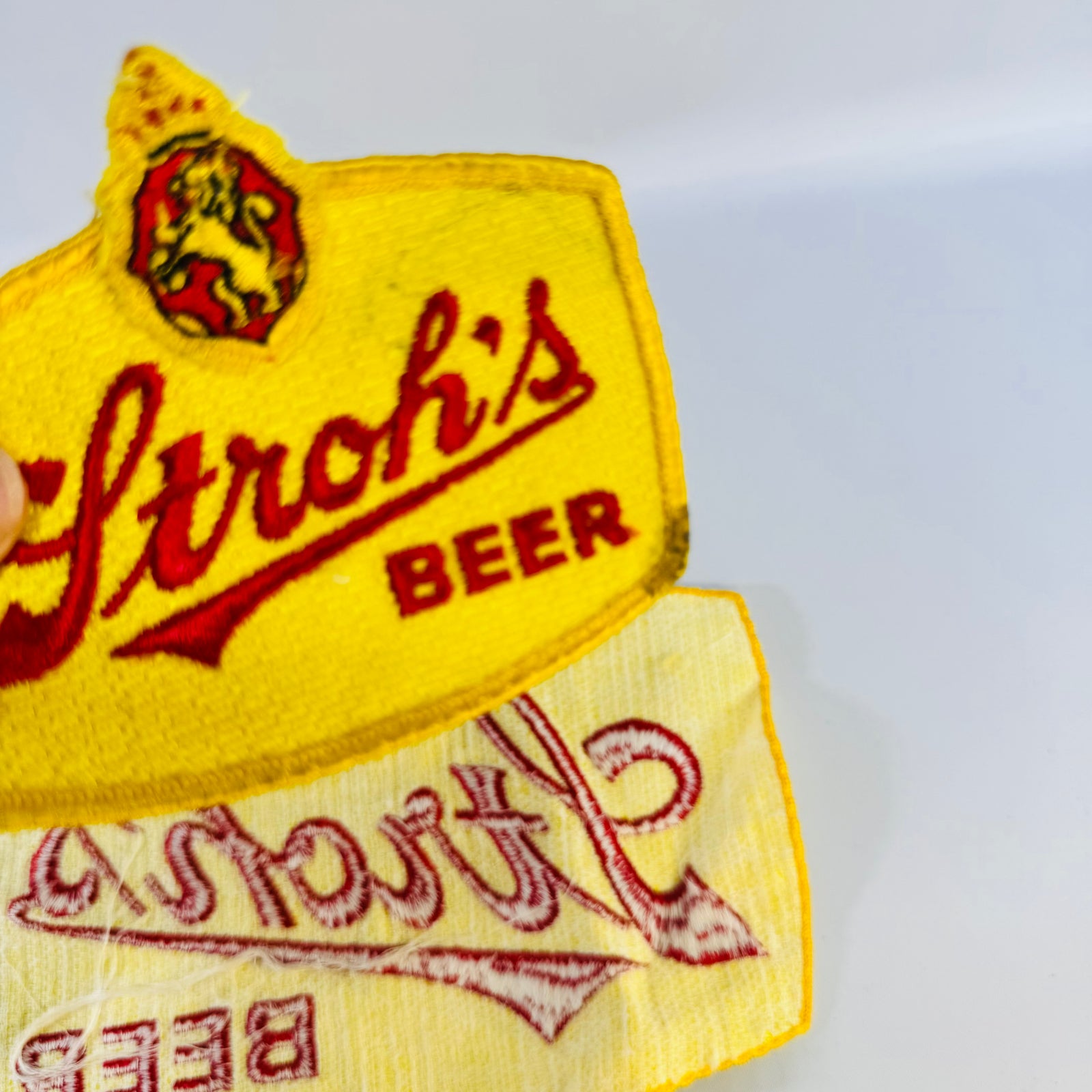 Vintage Stroh's Beer Patch Lot Uniform Driver Advertising Breweriana Set of 2