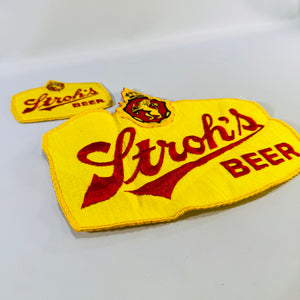 Vintage Stroh's Beer Patch Lot Uniform Driver Advertising Breweriana Set of 2