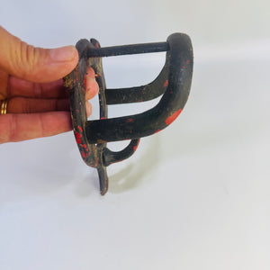 Antique Cast Iron Horse Bridle Holder Stable Bracket English Tack Room Hook