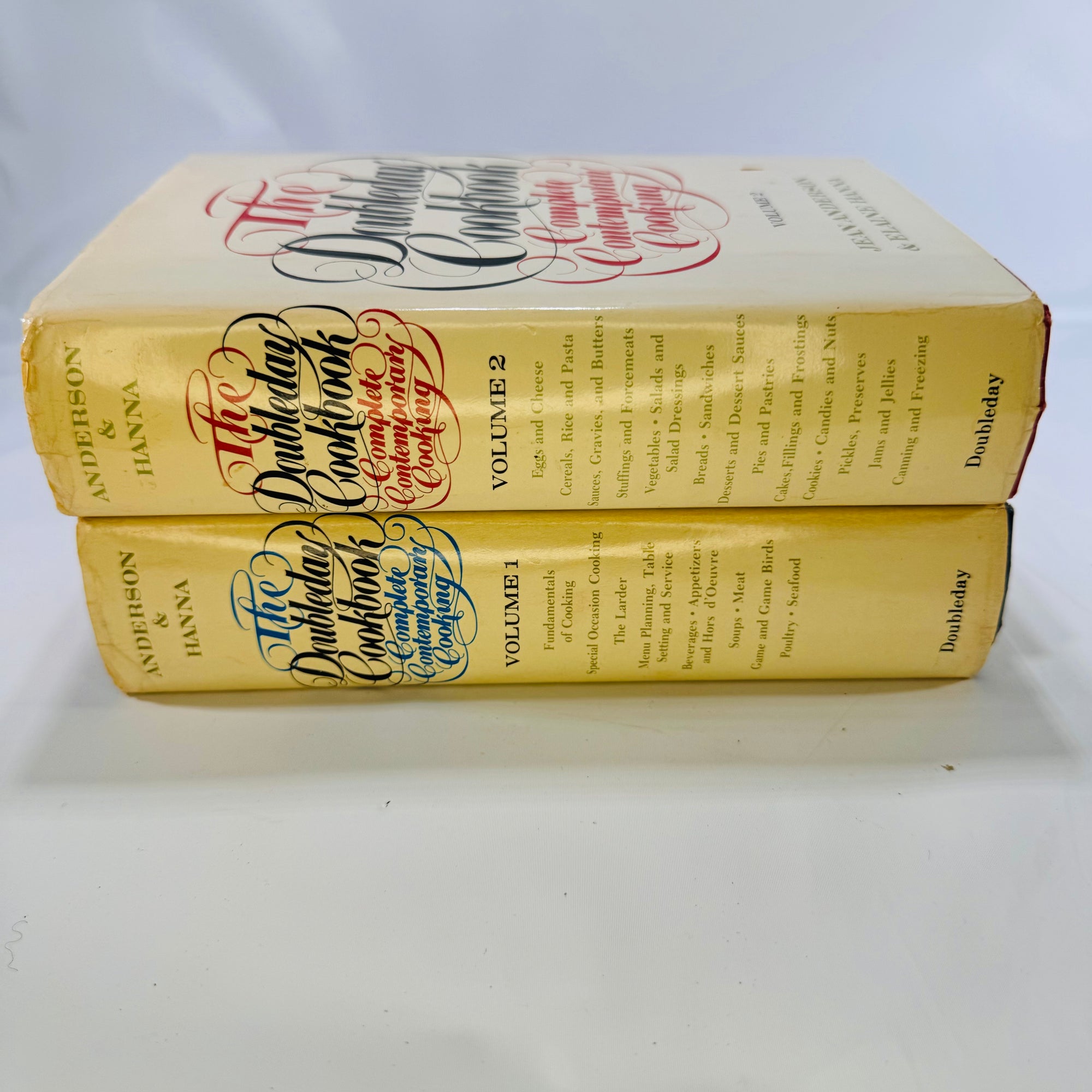 The Doubleday CookbookVolume One & Two by Jean Anderson 1975 Doubleday and Company Hardcover Set