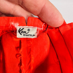 Vintage Mattel Ken Clothing & Accessory Bundle (9 Pieces) — Tagged Red Jacket, Green Pants, Blue Loafers + Guitar