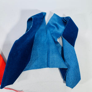 Vintage Mattel Ken Clothing & Accessory Bundle (9 Pieces) — Tagged Red Jacket, Green Pants, Blue Loafers + Guitar