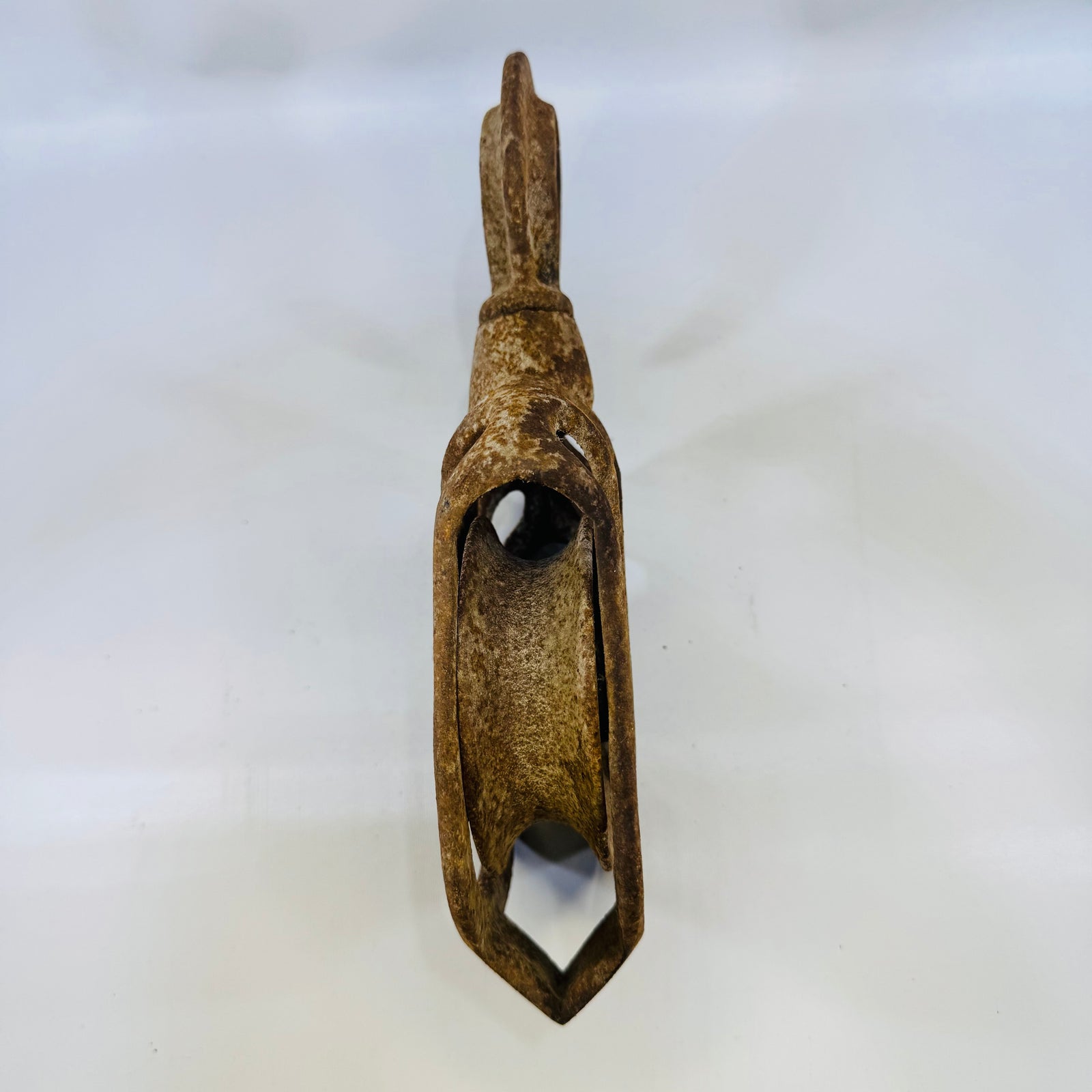 Antique Cast Iron Barn Pulley Openwork Swivel Hook Rustic Industrial Farm Deco