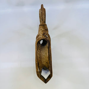 Antique Cast Iron Barn Pulley Openwork Swivel Hook Rustic Industrial Farm Deco