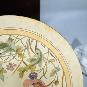 Vintage Clover Leaf Minton Placemats Set of 6, England Melamine Cork Back “Melamats” Poppy Wildflower Floral, Boxed 9.5”