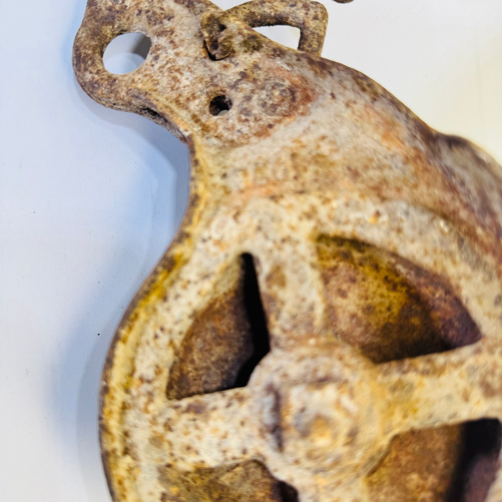 Antique Cast Iron Teardrop Barn Pulley Figure 8 Swivel Hook Marked Farm Decor