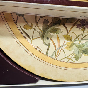 Vintage Clover Leaf Minton Placemats Set of 6, England Melamine Cork Back “Melamats” Poppy Wildflower Floral, Boxed 9.5”