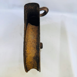 Antique Cast Iron Single-Sheave Snatch Block Pulley Primitive Hardware 6 lb 2 oz