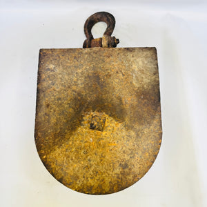 Antique Cast Iron Single-Sheave Snatch Block Pulley Primitive Hardware 6 lb 2 oz