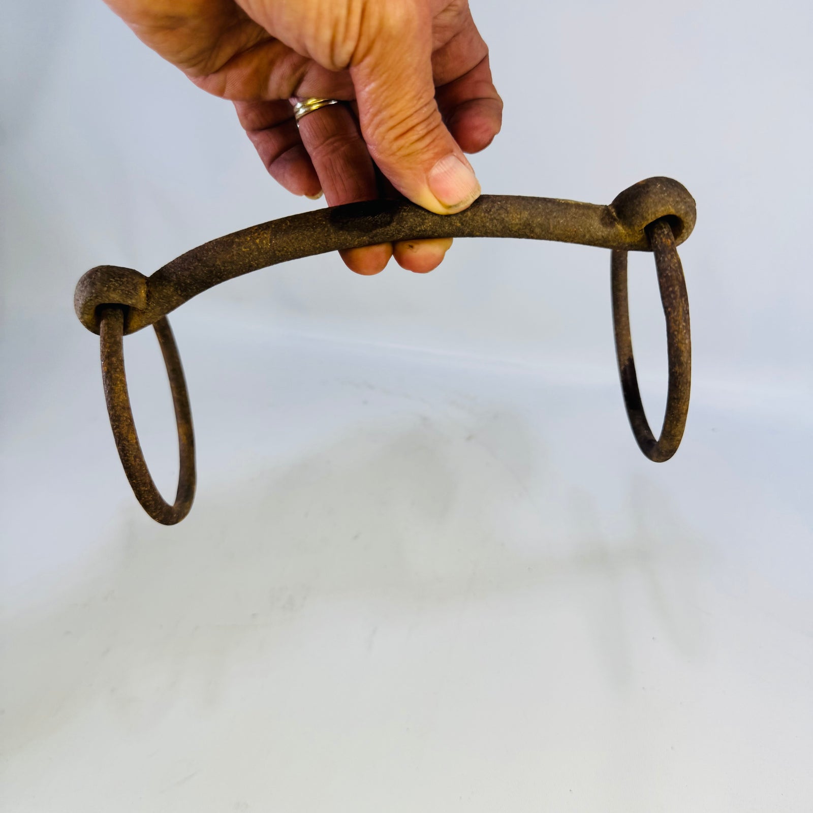 Antique Wrought Iron Loose Ring Snaffle Bit Mullen Mouth Horse Tack Hand Forged Farm Equestrian Harness 12 Inch