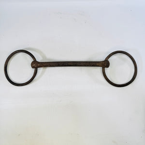 Antique Wrought Iron Loose Ring Snaffle Bit Mullen Mouth Horse Tack Hand Forged Farm Equestrian Harness 12 Inch