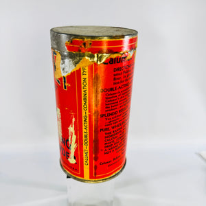 Calumet Baking Powder Tin 1930s 1 lb Red Paper Label Chicago Advertising Canister