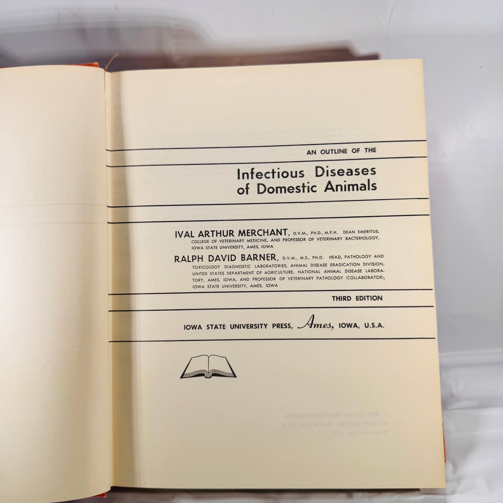 Infectious Diseases of Domestic Animals by Merchant & Barner (1965, Veterinary Science)