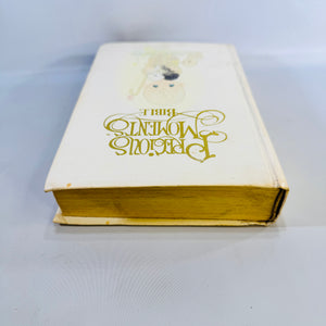 Precious Moments Bible & Praying Boy Cross Set 1980s Illustrated Keepsake Bible with Pewter Finish Wall Cross First Communion