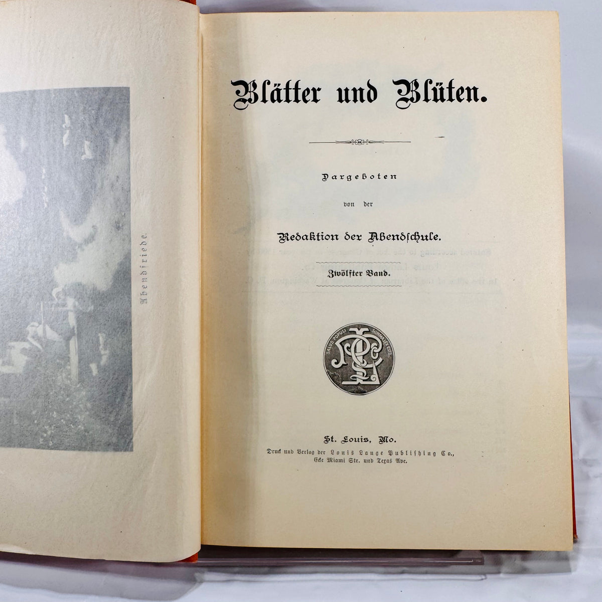 Blätter und Blüten German Book 1906 Louis Lange Publishing Co. Ornate Cover, Illustrated Poetry & Prose in Fraktur Script