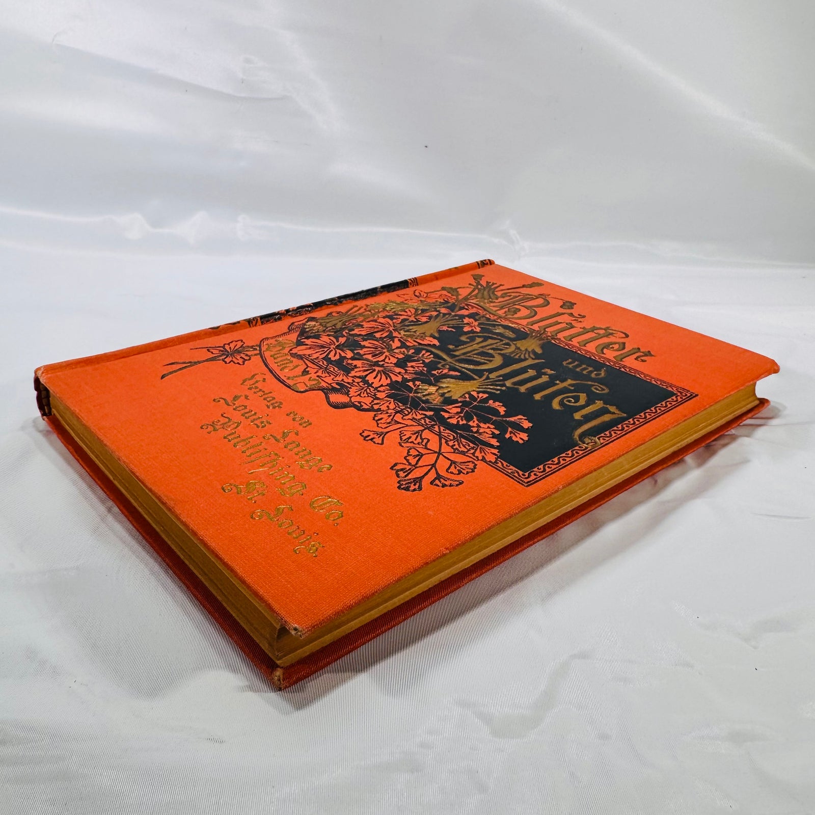 Blätter und Blüten German Book 1906 Louis Lange Publishing Co. Ornate Cover, Illustrated Poetry & Prose in Fraktur Script