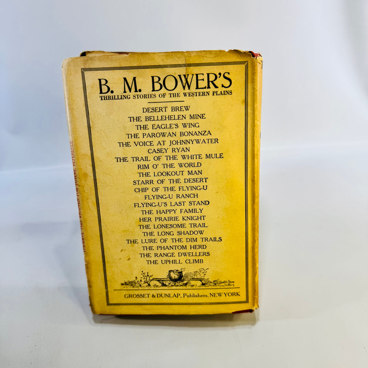 Meadowlark Basin by B. M. Bower 1925 Grosset & Dunlap Hardcover with Dust Jacket Vintage Western Novel