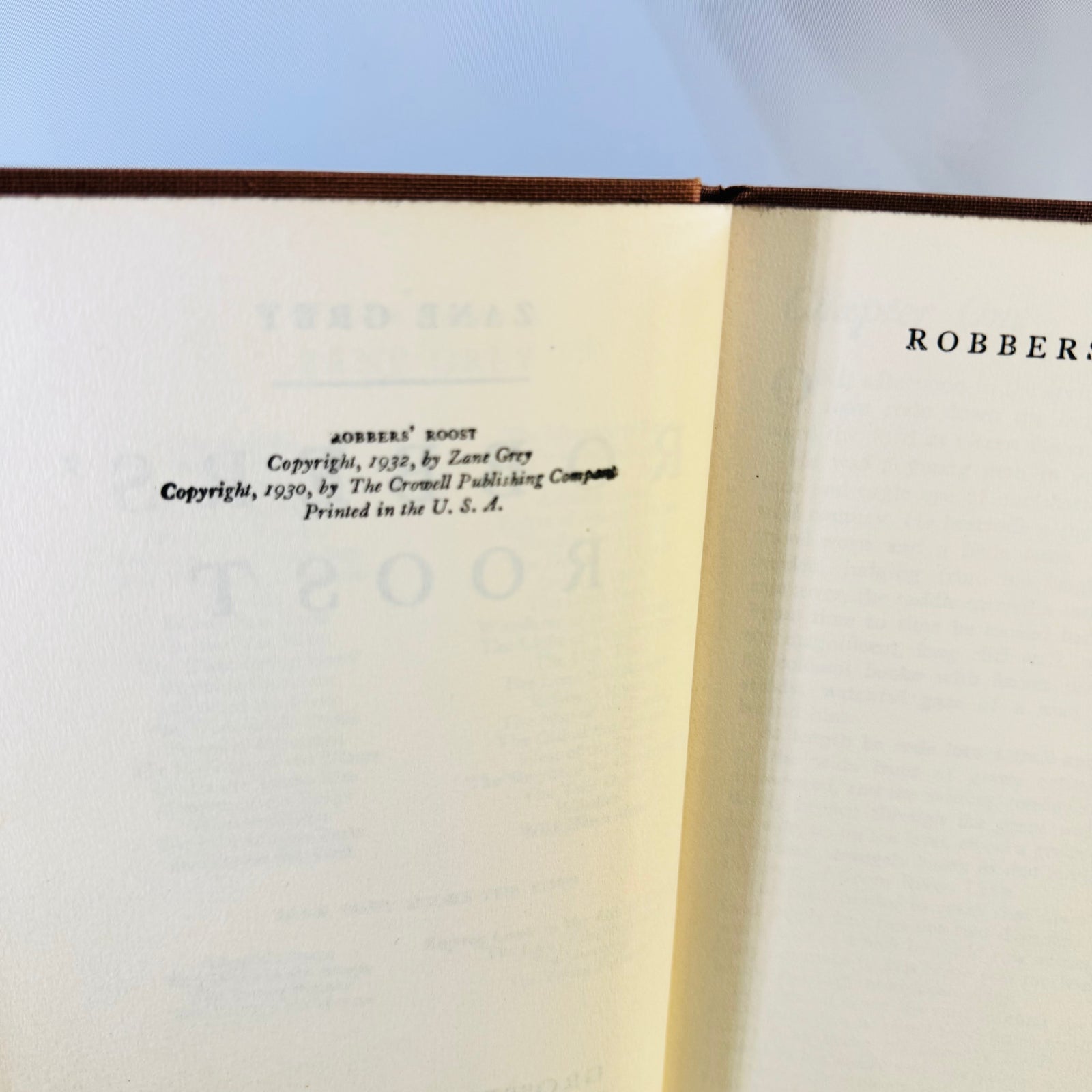 Robbers' Roost by Zane Grey Vintage Grosset & Dunlap Hardcover with Dust Jacket Western Novel