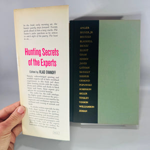 Vintage Hunting & Outdoor Sports Hardcover — Hunting Secrets of the Experts* (1964, First Edition) — Edited by Vlad Evanoff | Illustrated, Dust Jacket