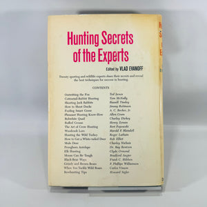 Vintage Hunting & Outdoor Sports Hardcover — Hunting Secrets of the Experts* (1964, First Edition) — Edited by Vlad Evanoff | Illustrated, Dust Jacket