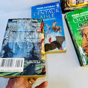 Piers Anthony Xanth Paperback Bundle Lot of 4 Centaur Aisle Ogre Ogre Demons Don't Dream Geis of the Gargoyle