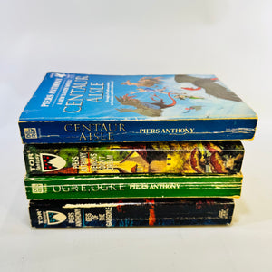 Piers Anthony Xanth Paperback Bundle Lot of 4 Centaur Aisle Ogre Ogre Demons Don't Dream Geis of the Gargoyle