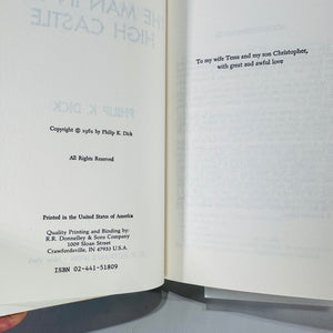 The Man in the High Castle — Philip K. Dick 1962 G. P. Putnam’s Sons Hardcover Sci-Fi