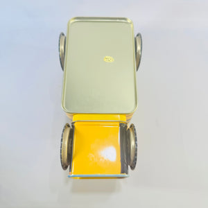 Vintage Tin School Bus Coin Bank Bus 22 Lithographed Kids Toy Removable Lid 7 In