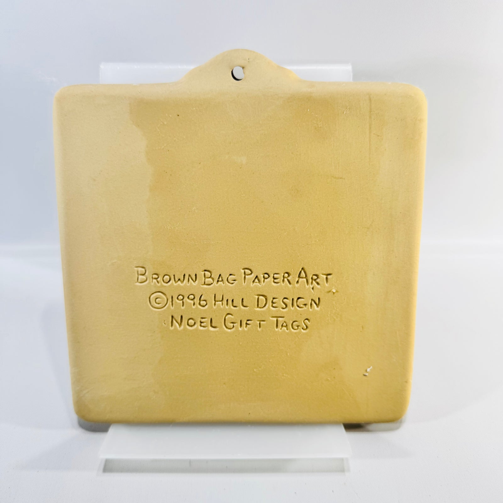 Brown Bag Noel Gift Tags 1996 Hill Design Stoneware Cookie Mold Christmas Paper Art