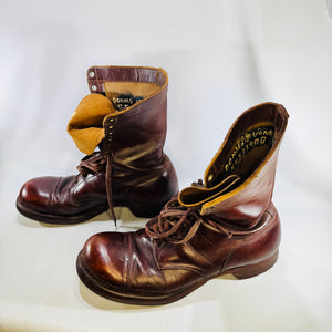 Sky Master WWII Jump Boots 1946 Named Donald J VanOrsek Size 10½ Brown Leather Airborne Paratrooper Military Boots