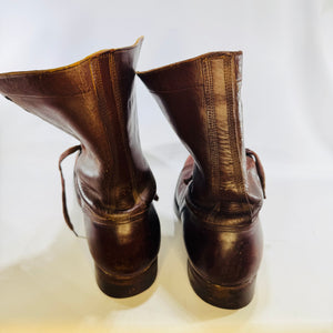 Sky Master WWII Jump Boots 1946 Named Donald J VanOrsek Size 10½ Brown Leather Airborne Paratrooper Military Boots